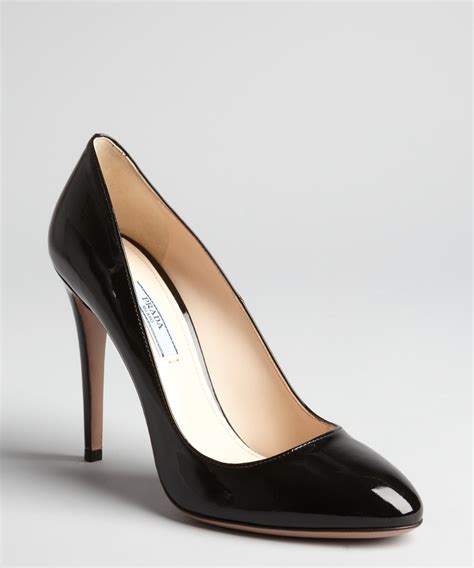 prada round toe pump nero 35.5|prada ankle pumps.